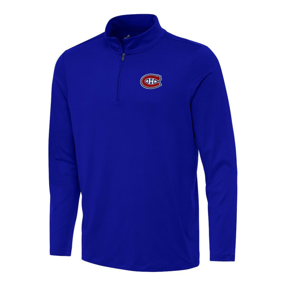 Montreal Canadiens Antigua Reprocess Quarter-Zip Top - Royal Tops