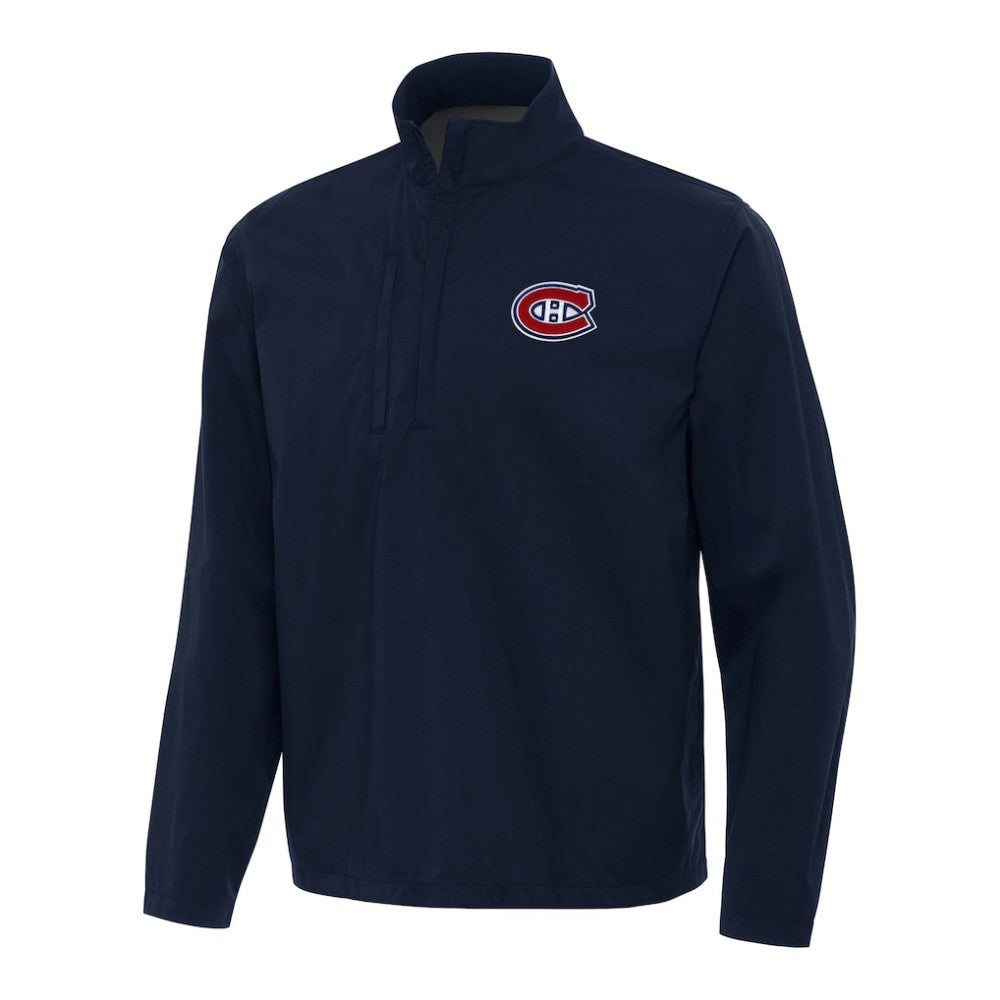 Montreal Canadiens Antigua Brisk Quarter-Zip Windbreaker - Navy