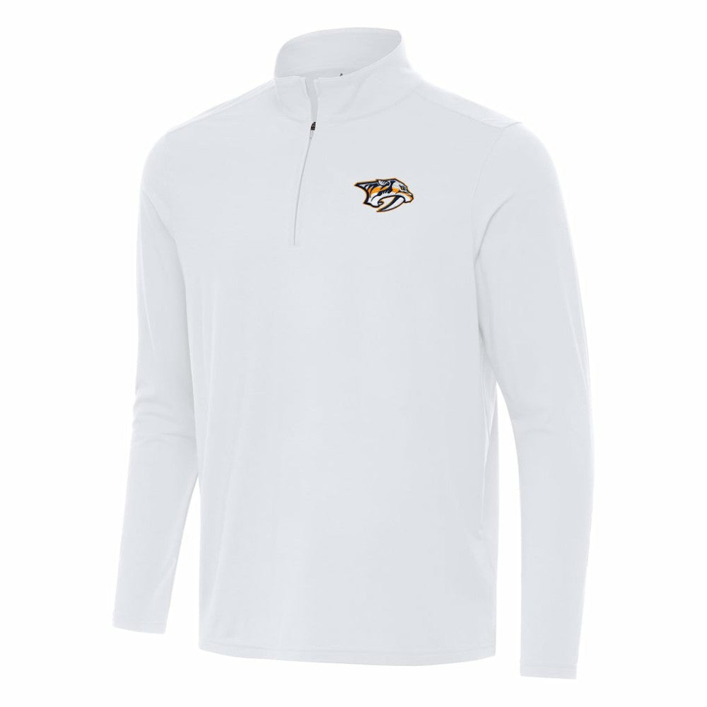 Nashville Predators Antigua Intent Quarter-Zip Top - White Tops