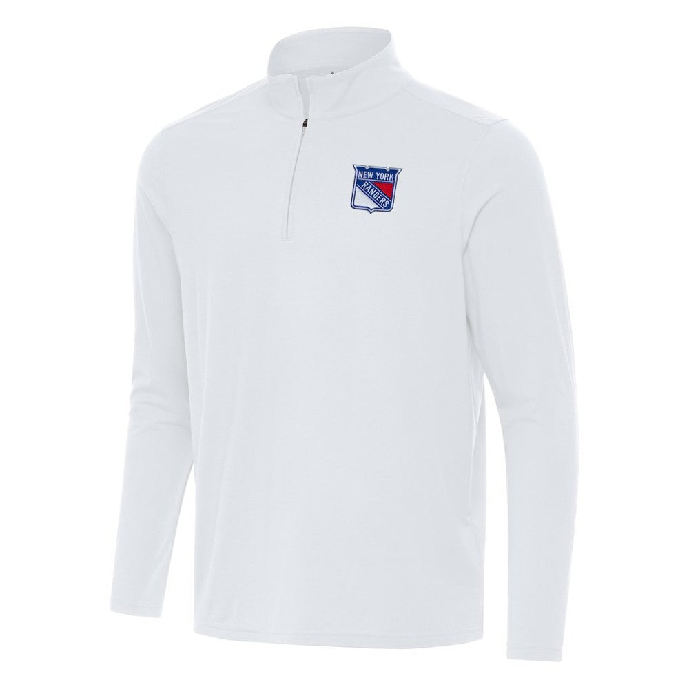 New York Rangers Antigua Intent Quarter-Zip Top - White Tops