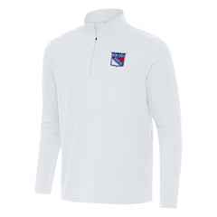 New York Rangers Antigua Intent Quarter-Zip Top - White Tops