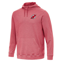 New Jersey Devils Antigua Cloud Pullover Hoodie - Heather Red Jerseys