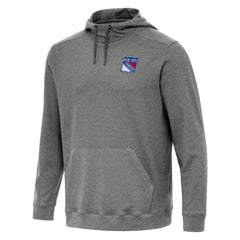 New York Rangers Antigua Cloud Pullover Hoodie - Heather Black Hoodies