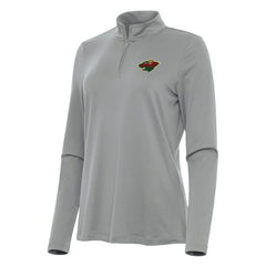 Minnesota Wild Antigua Women's Reprocess Quarter-Zip Top - Gray Tops