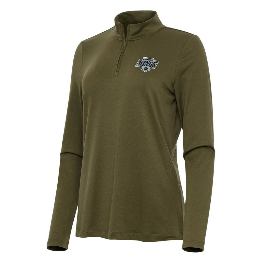 Los Angeles Kings Antigua Women's Reprocess Quarter-Zip Top - Olive Tops