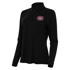 Montreal Canadiens Antigua Women's Intent Quarter-Zip Top - Black Tops