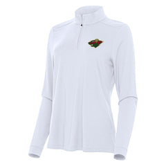 Minnesota Wild Antigua Women's Intent Quarter-Zip Top - White Tops