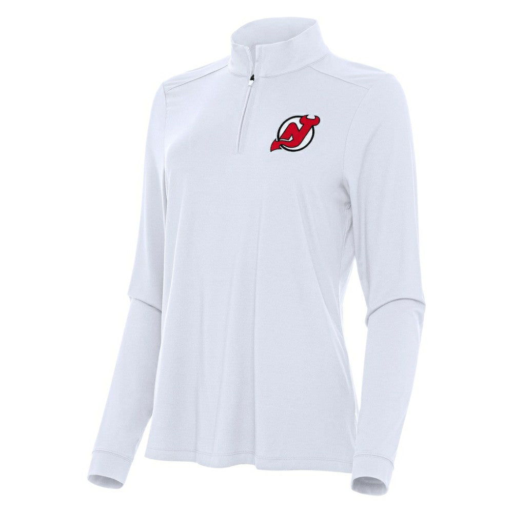 New Jersey Devils Antigua Women's Intent Quarter-Zip Top - White Jerseys