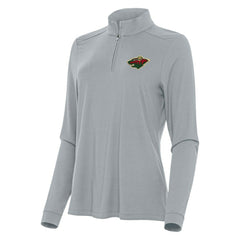 Minnesota Wild Antigua Women's Intent Quarter-Zip Top - Gray Tops