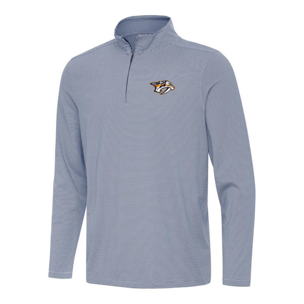 Nashville Predators Antigua Twine Quarter-Zip Top - Navy Tops