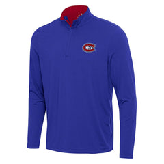 Montreal Canadiens Antigua Content Quarter-Zip Pullover Top - Blue/Red Pullover