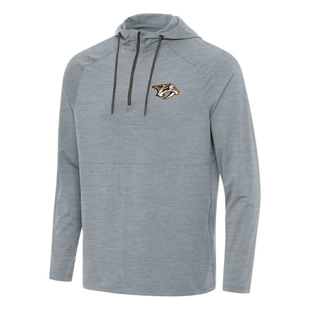 Nashville Predators Antigua Spikes Quarter-Zip Hoodie - Heather Gray Hoodies