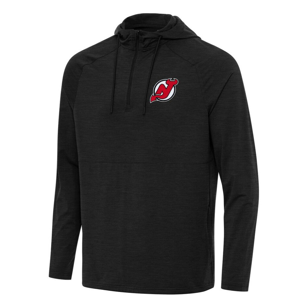 New Jersey Devils Antigua Spikes Quarter-Zip Hoodie - Heather Black Jerseys