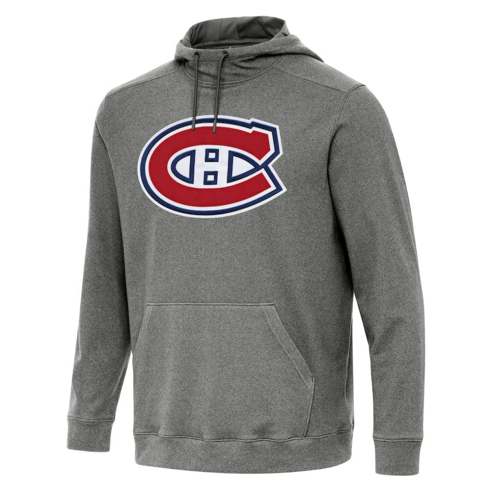 Montreal Canadiens Antigua Cloud Pullover Hoodie - Heather Black Hoodies