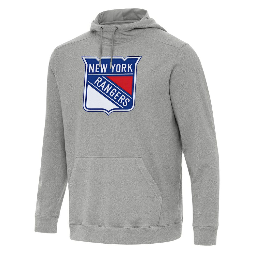 New York Rangers Antigua Cloud Pullover Hoodie - Heather Gray Hoodies