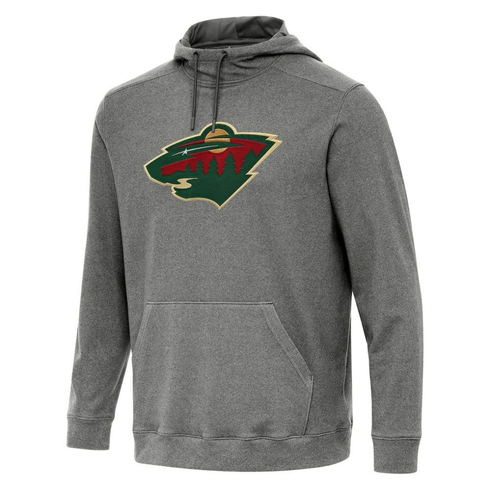 Minnesota Wild Antigua Cloud Pullover Hoodie - Heather Black Hoodies