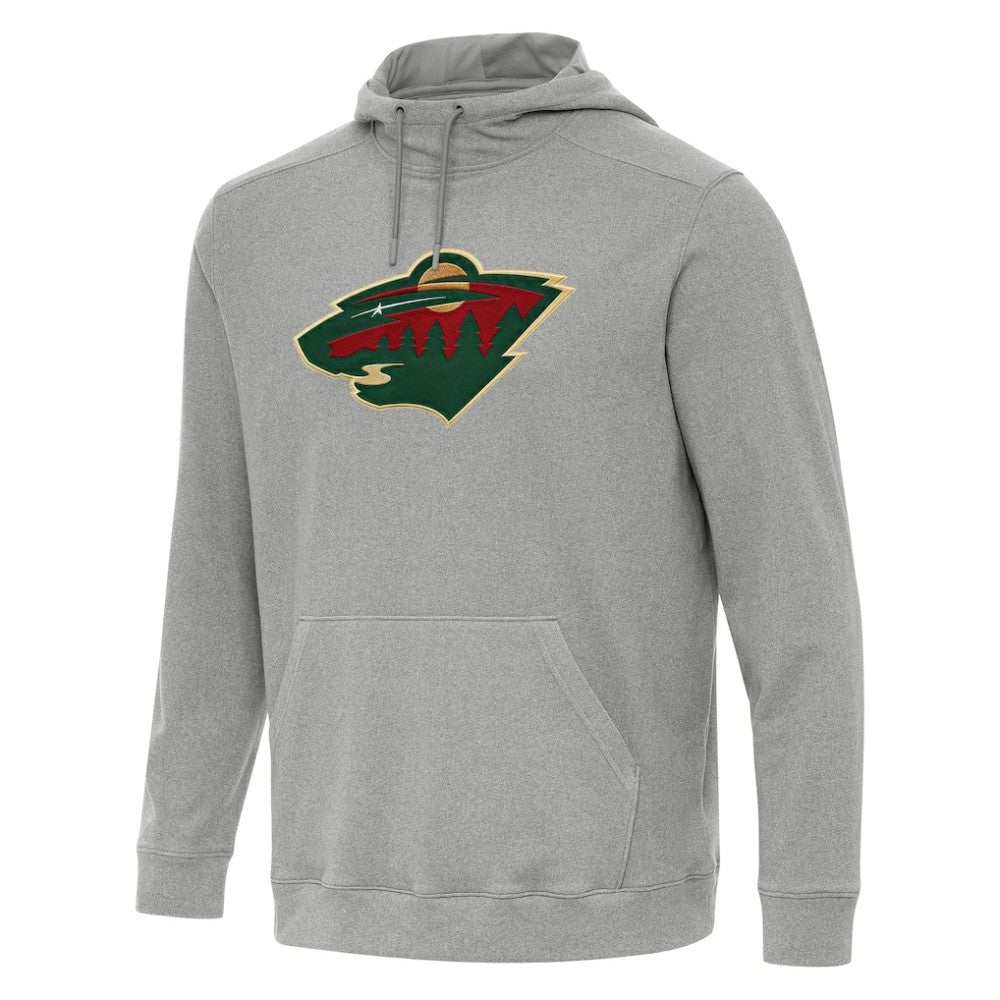 Minnesota Wild Antigua Cloud Pullover Hoodie - Heather Gray Hoodies