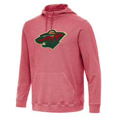 Minnesota Wild Antigua Cloud Pullover Hoodie - Heather Red Hoodies