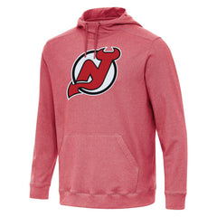 New Jersey Devils Antigua Cloud Pullover Hoodie - Heather Red Jerseys