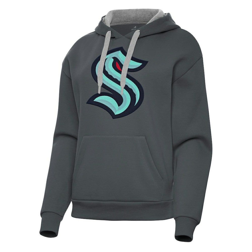 Seattle Kraken Antigua Women's Victory Pullover Hoodie - Charcoal Hoodies
