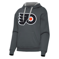 Philadelphia Flyers Antigua Women's Victory Pullover Hoodie - Charcoal Hoodies