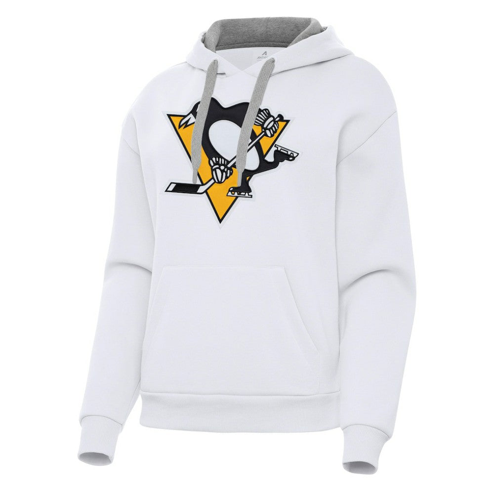 Pittsburgh Penguins Antigua Women's Victory Pullover Hoodie - White Hoodies