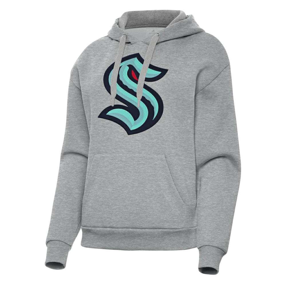 Seattle Kraken Antigua Women's Victory Pullover Hoodie - Heather Gray Hoodies