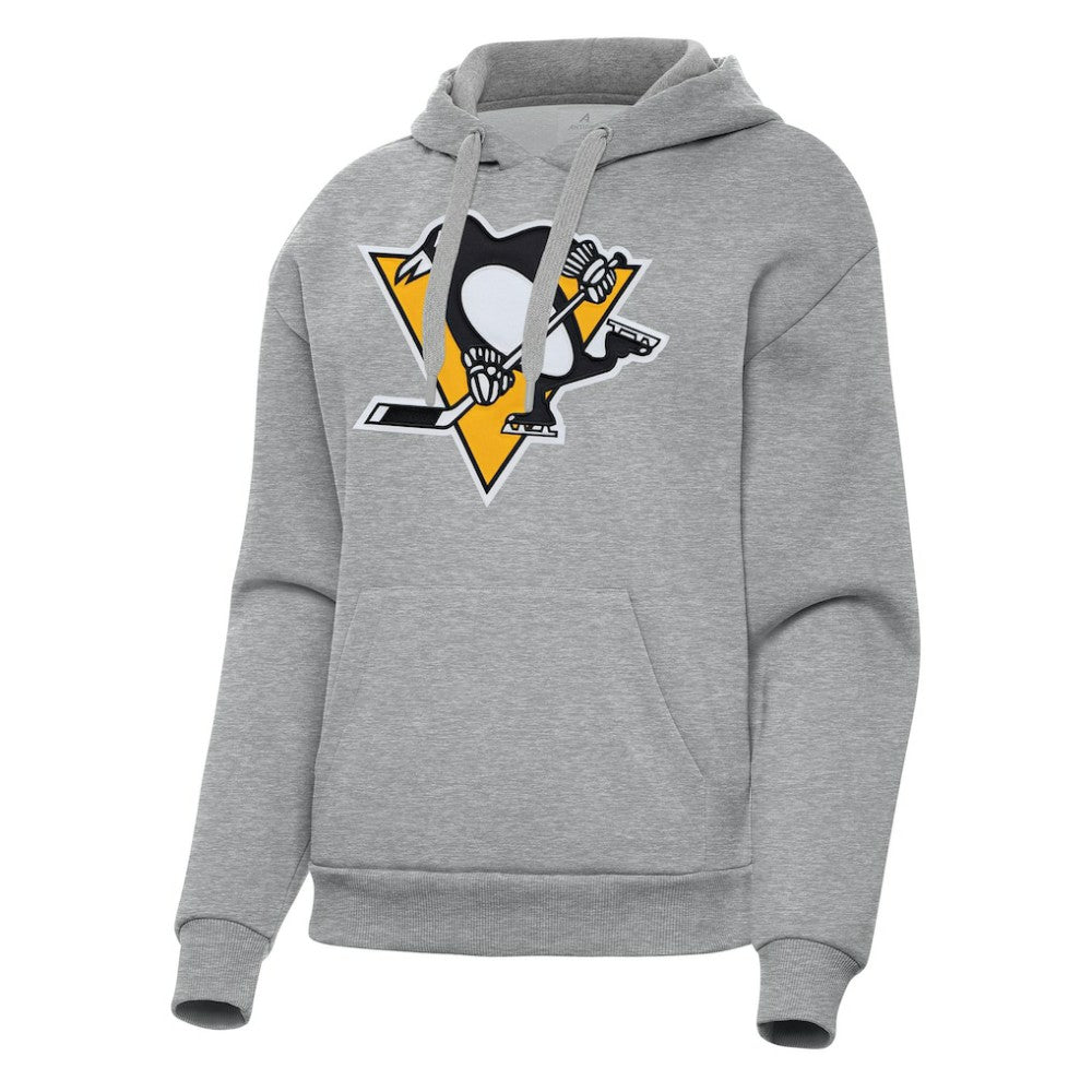 Pittsburgh Penguins Antigua Women's Victory Pullover Hoodie - Heather Gray Hoodies