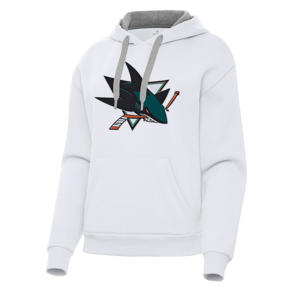 San Jose Sharks Antigua Women's Victory Pullover Hoodie - White Hoodies