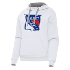 New York Rangers Antigua Women's Victory Pullover Hoodie - White Hoodies