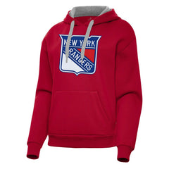 New York Rangers Antigua Women's Victory Pullover Hoodie - Red Hoodies