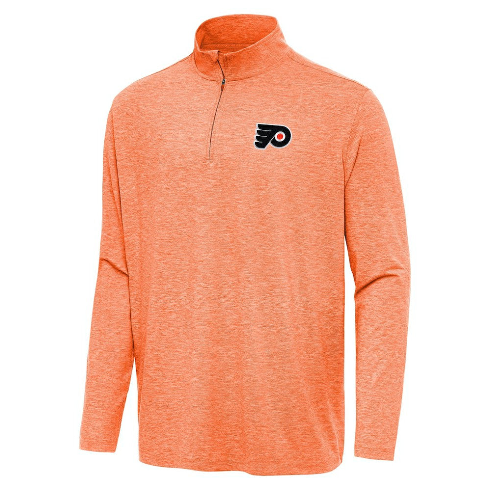 Philadelphia Flyers Antigua Hunk Quarter-Zip Top - Heather Orange Tops