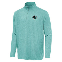 San Jose Sharks Antigua Hunk Quarter-Zip Top - Heather Aqua Tops