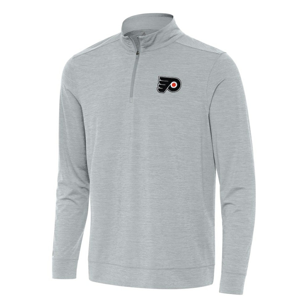 Philadelphia Flyers Antigua Bright Quarter-Zip Top - Heather Gray Tops