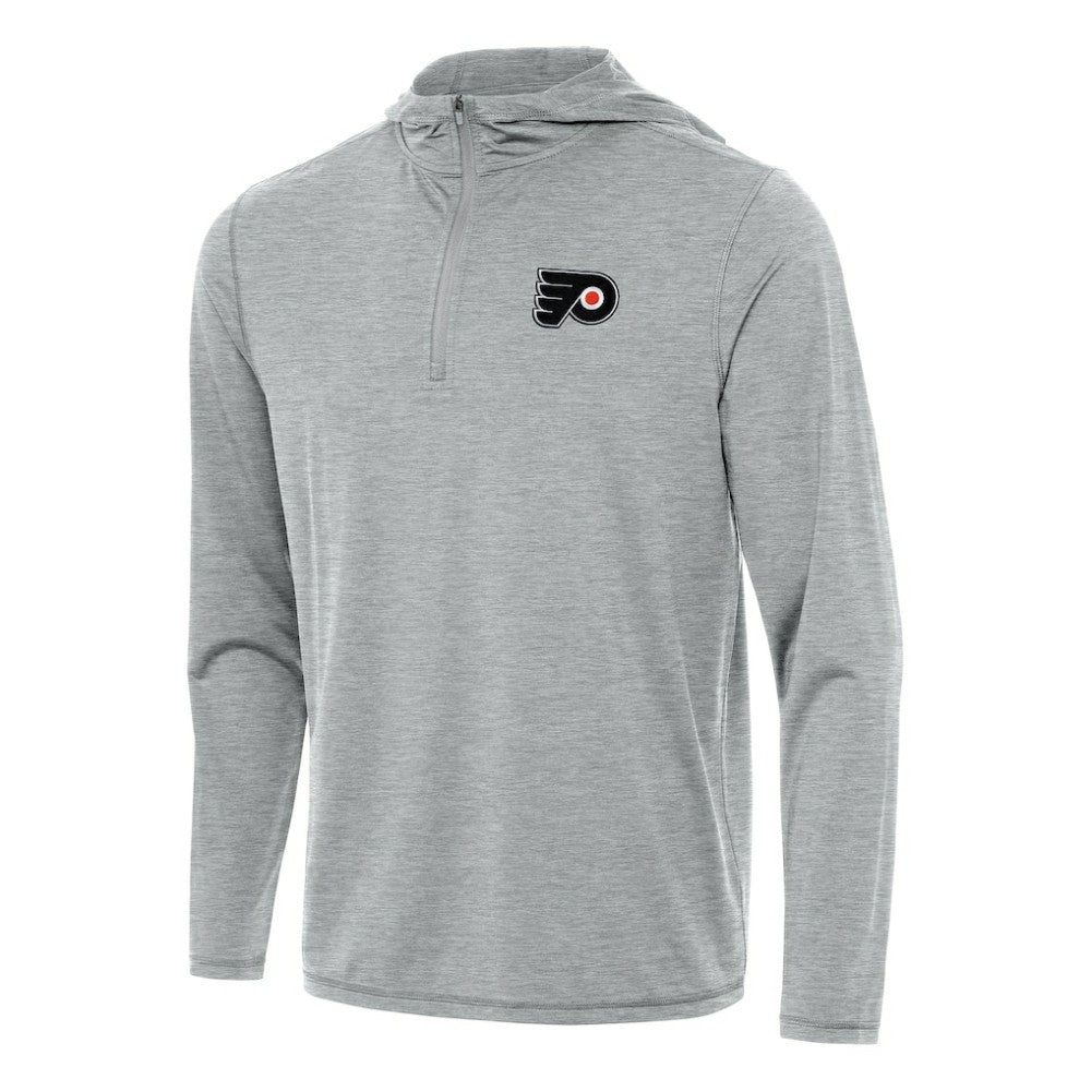 Philadelphia Flyers Antigua Tidy Quarter-Zip Hoodie - Heather Gray Hoodies