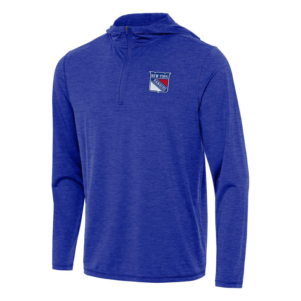 New York Rangers Antigua Tidy Quarter-Zip Hoodie - Heather Royal Hoodies