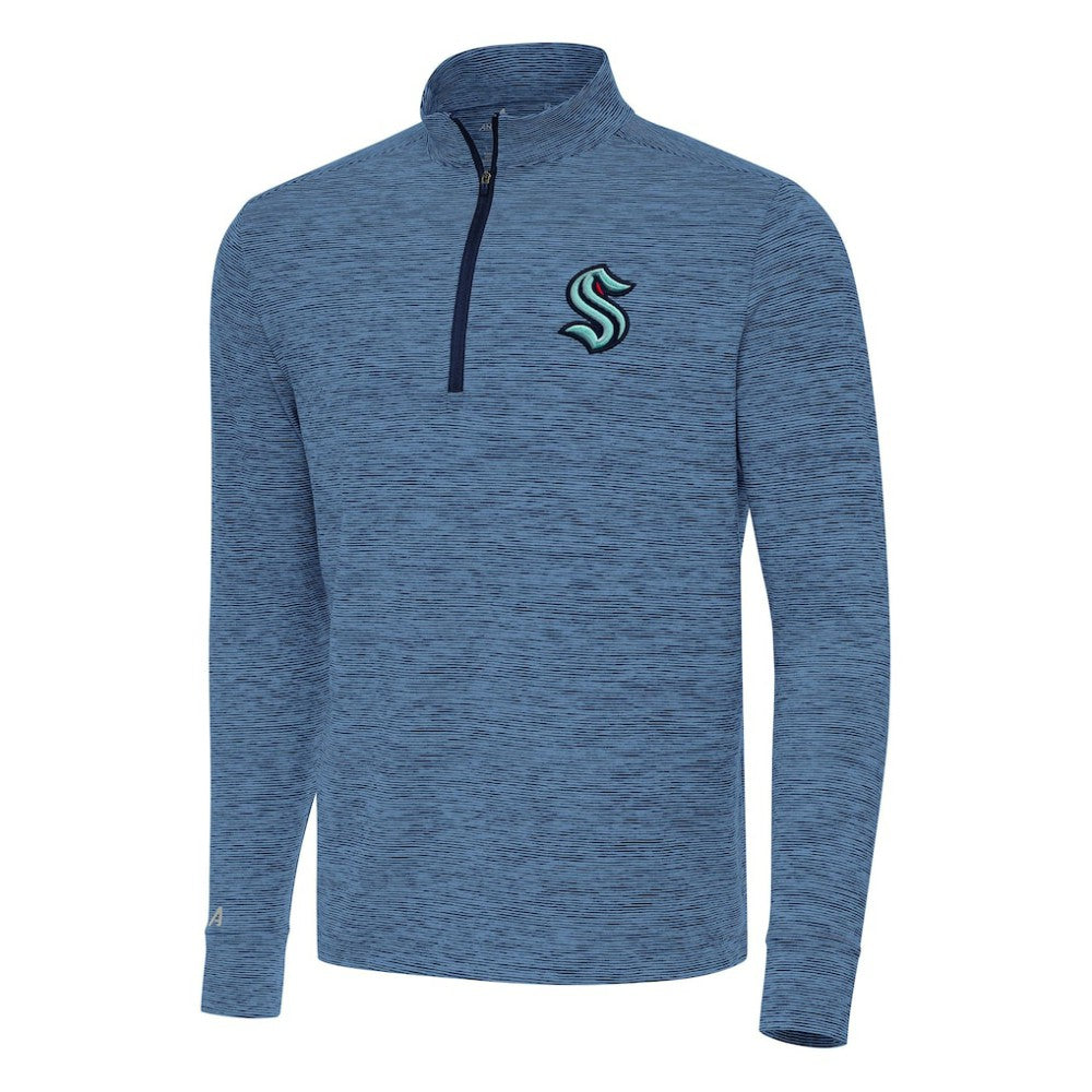 Seattle Kraken Antigua Cause Quarter-Zip Top - Heather Navy Tops