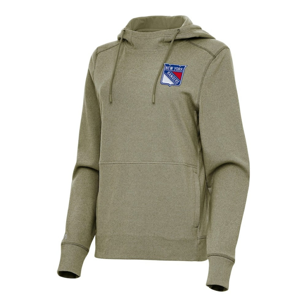 New York Rangers Antigua Women's Justice Pullover Hoodie - Olive Hoodies