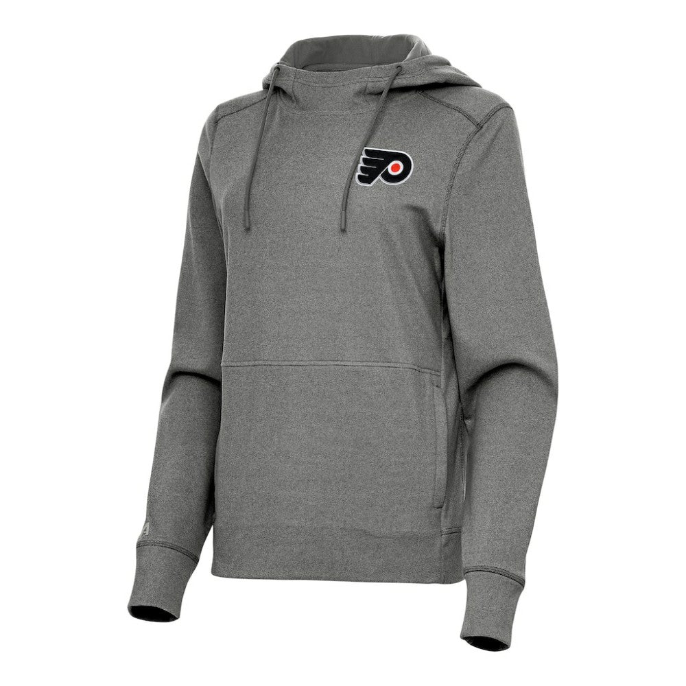 Philadelphia Flyers Antigua Women's Justice Pullover Hoodie - Heather Black Hoodies