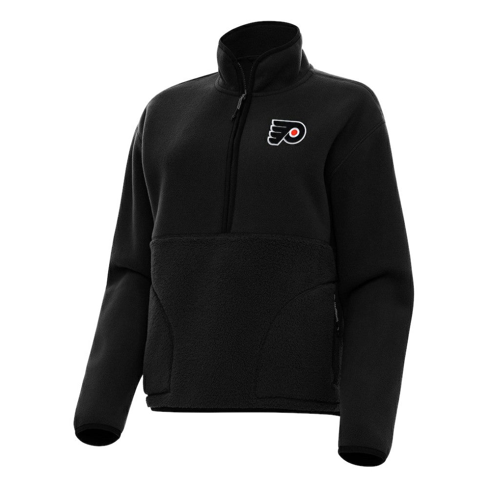 Philadelphia Flyers Antigua Women's Figure Half-Zip Pullover Sweatshirt - Black Sweatshirts