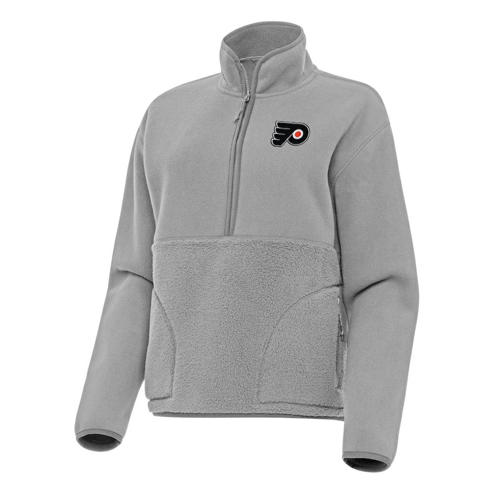 Philadelphia Flyers Antigua Women's Figure Half-Zip Pullover Sweatshirt - Gray Sweatshirts