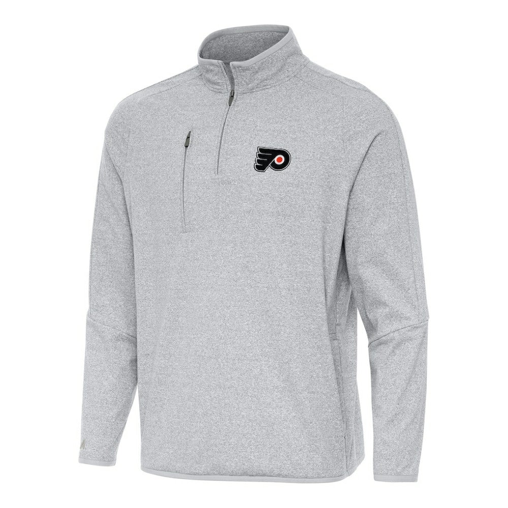 Philadelphia Flyers Antigua Certain Quarter-Zip Tri-Blend Sweatshirt - Heather Gray Sweatshirts