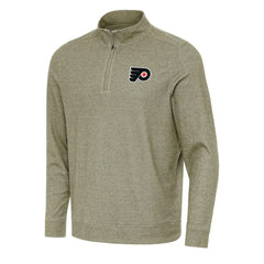 Philadelphia Flyers Antigua Subtle Quarter-Zip Sweatshirt - Olive Sweatshirts