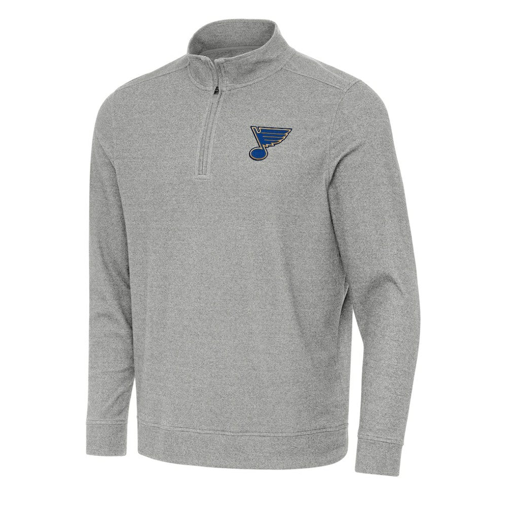 St. Louis Blues Antigua Subtle Quarter-Zip Sweatshirt - Heather Gray Sweatshirts