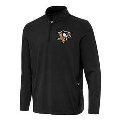 Pittsburgh Penguins Antigua Perilous Quarter-Zip Sweatshirt - Black Sweatshirts