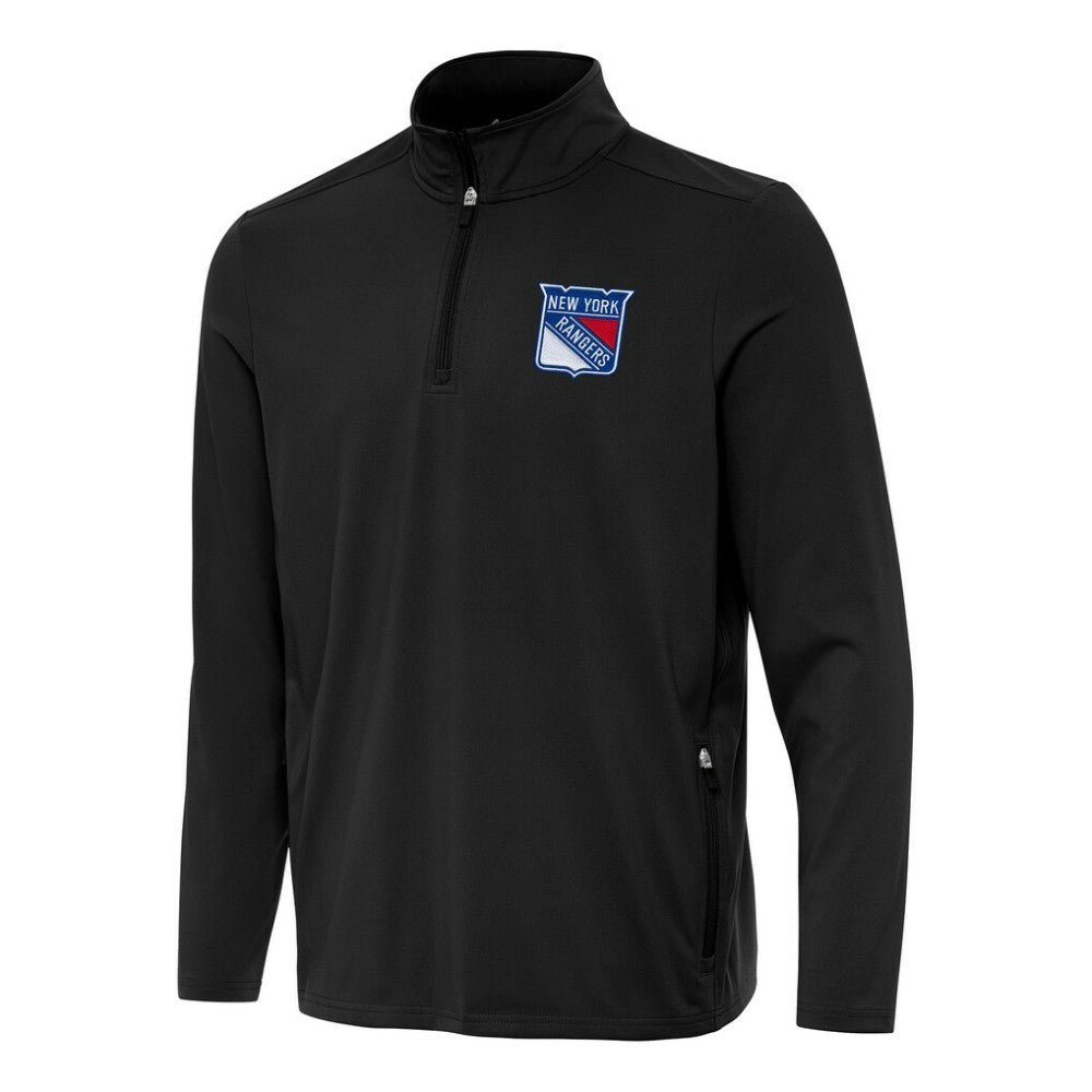 New York Rangers Antigua Perilous Quarter-Zip Sweatshirt - Black Sweatshirts