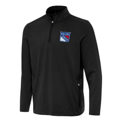 New York Rangers Antigua Perilous Quarter-Zip Sweatshirt - Black Sweatshirts
