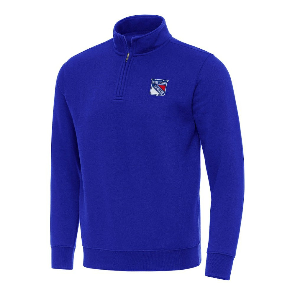 New York Rangers Antigua Victory Quarter-Zip Mock Sweatshirt - Blue Sweatshirts