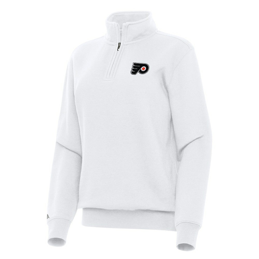 Philadelphia Flyers Antigua Women's Victory Quarter-Zip Sweatshirt - White Sweatshirts