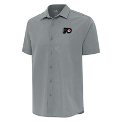 Philadelphia Flyers Antigua Activate Woven Short Sleeve Button-Up Shirt - Gray